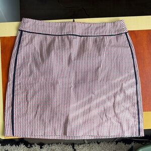 Ann Taylor Red and Black Patterned Mini Skirt